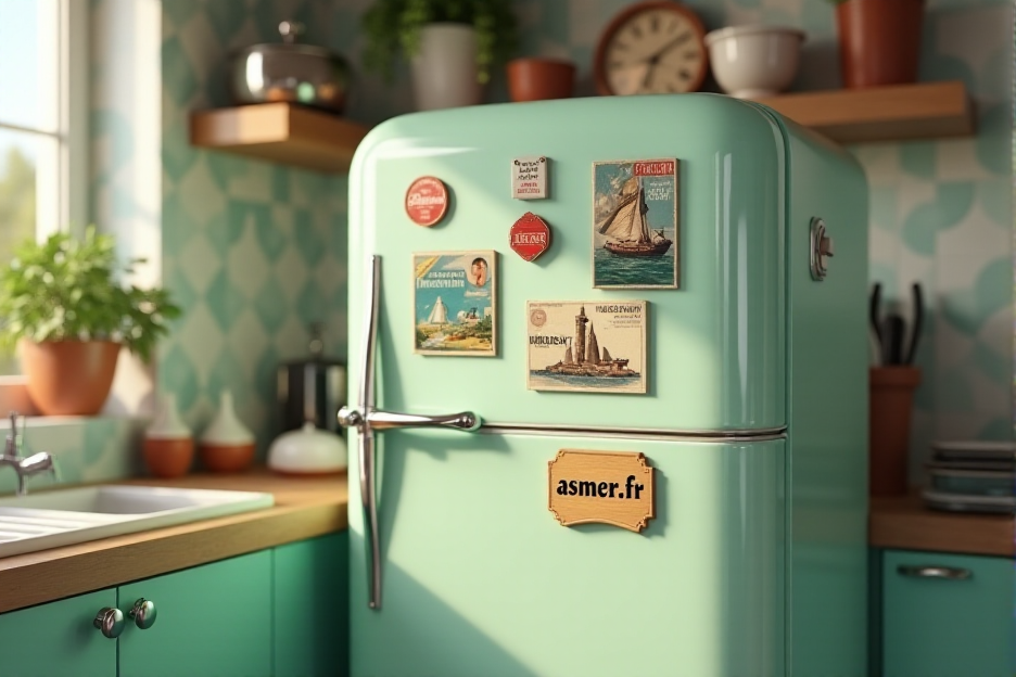 relooking frigo vintage magnets cuisine